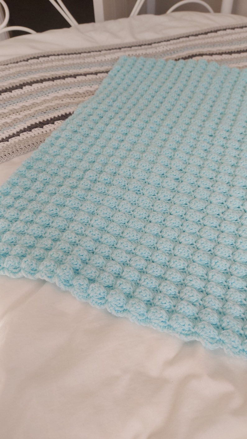 Aran Baby Blanket Crochet Patterninstant Downloadeasy Crochet Bobble