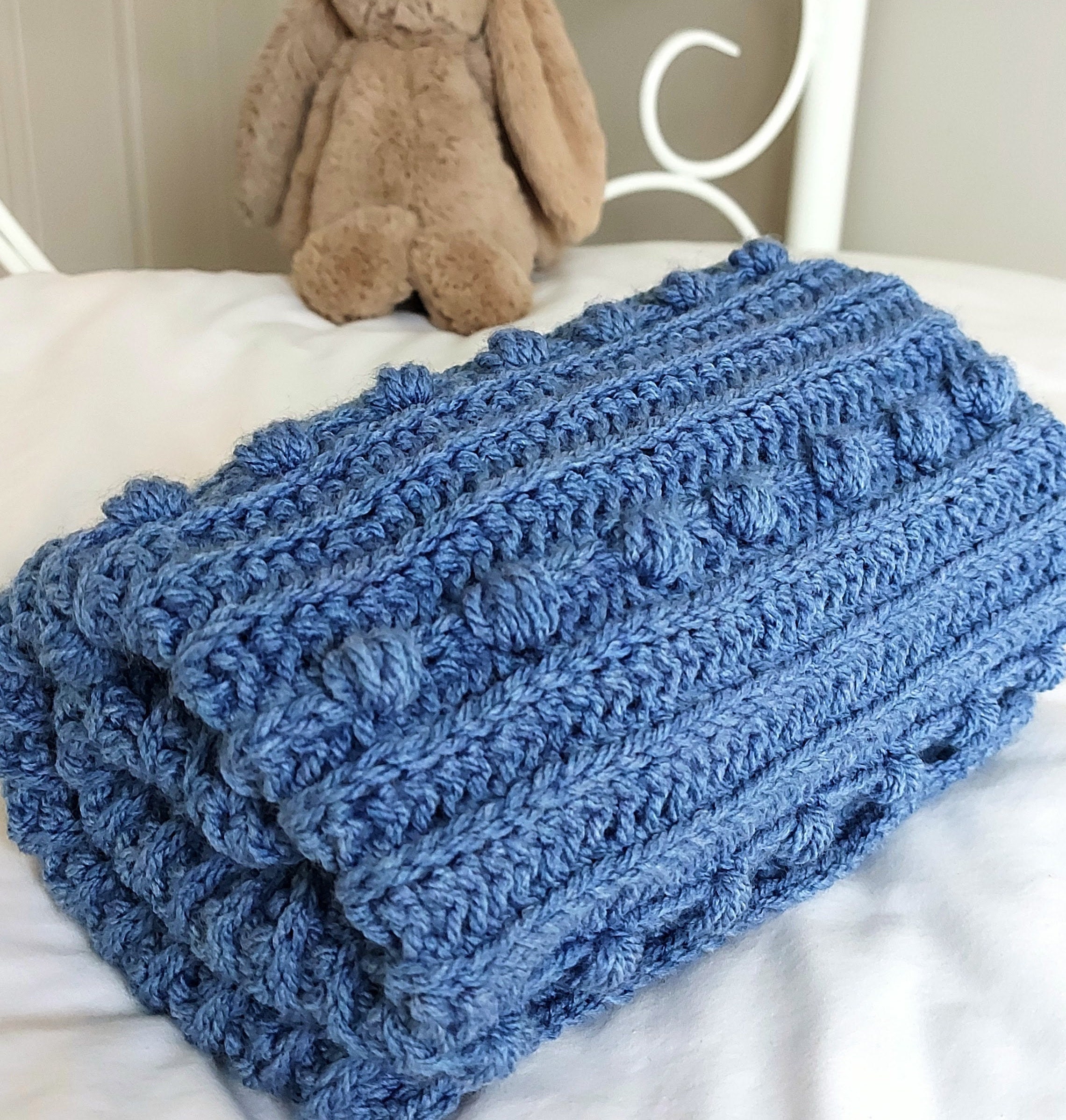 Easy Aran Baby Blanket Crochet Patternbobble Blanket for Girl Boypdf