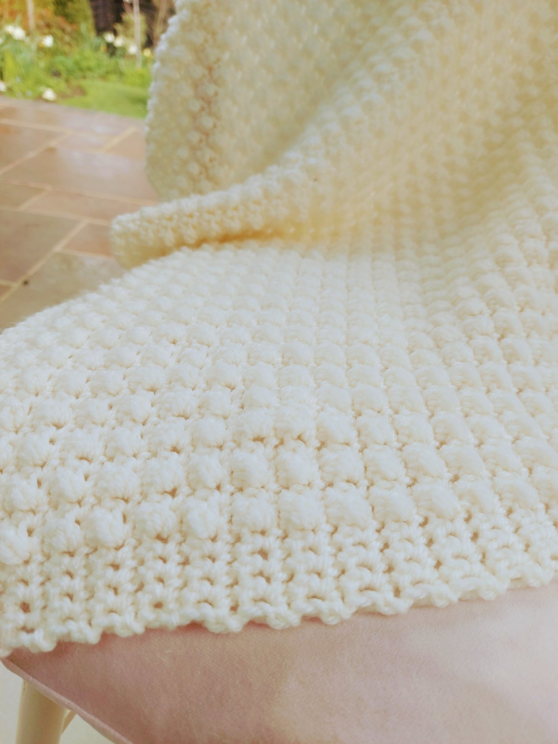 Aran Crochet Baby Blanket Pattern Autumn Winter Soft & Cosy Baby