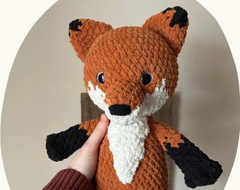 Patrón de zorro amigurumi de crochet: Peluche de cachorro rojo (Patrón PDF)