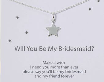 Will You Be My Bridesmaid Gift, Bridesmaid Proposal, Bridesmaid Necklace, Bridesmaid Jewellery, Bridesmaid Invitation. Make a Wish Necklace