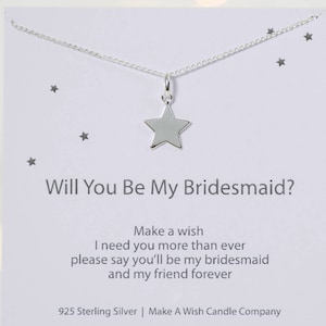 Will You Be My Bridesmaid Gift, Bridesmaid Proposal, Bridesmaid Necklace, Bridesmaid Jewellery, Bridesmaid Invitation. Make a Wish Necklace