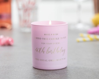 40th Birthday Candle, Birthday Gift Idea, Candle, Scented Candles, Fortieth