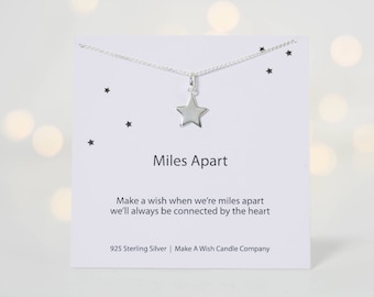 Going Away Gift For Travellers, Long Distance Love, Best Friend Necklace, Missing You Gift, Miles Apart Gift, Long Distance Gift,