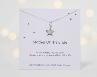 Mother Of The Bride Necklace, Gift For Mother From Daughter, Mum Wedding Day, Mum From Bride, Mum Wedding Day Gift, Make a Wish Necklace