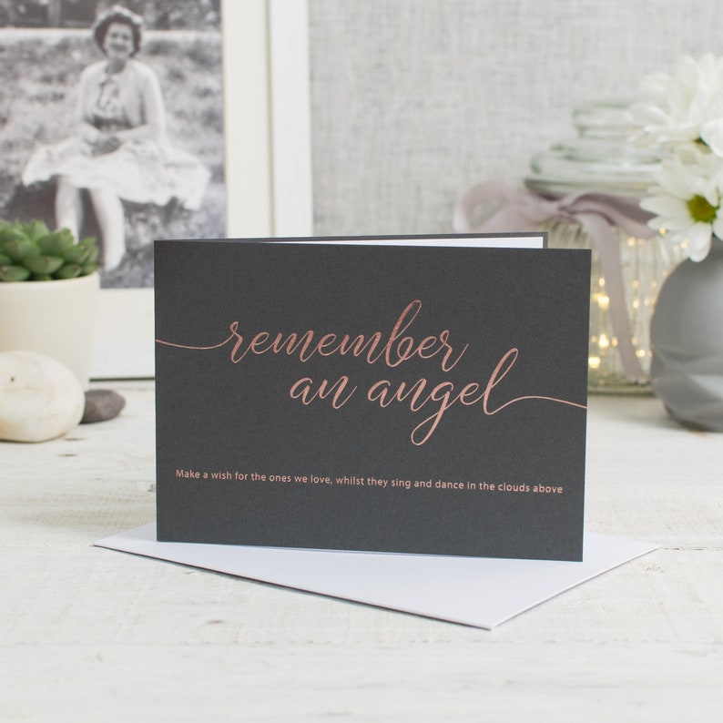 Sympathy Card, Remember an Angel, Thinking Of You, Condolence Card , Bereavement Card, Memorial Card , Funeral Card, Sorry For Your Loss image 3