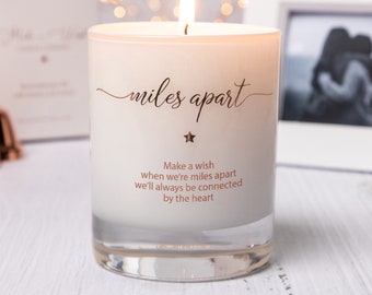 Miles Apart Candle, Distance Gift, Long Distance Friendship, Long Distance Relationship,  Scented Candle, long Distance at Christmas