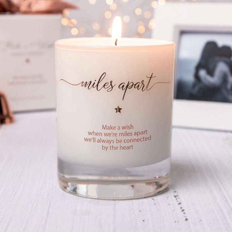 Miles Apart Candle, Distance Gift, Long Distance Friendship, Long Distance Relationship, Scented Candle, long Distance at Christmas image 1