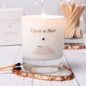 Make A Wish Upon A Star candle, Inspirational Quote, Scented Candle, Friendship Gift, Friend Birthday Gift, Upon A Star, Christmas Gift Idea