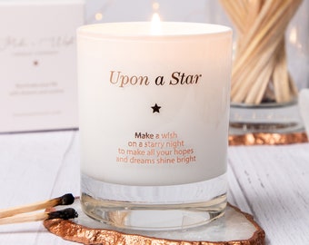 Make A Wish Upon A Star Kerze, Inspirierendes Zitat, Duftkerze, Freundschaftsgeschenk, Freund Geburtstagsgeschenk, Auf einem Stern, Weihnachtsgeschenkidee