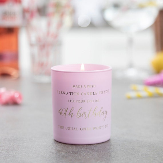 40th Birthday Candle Birthday Gift Idea Candle Scented Etsy