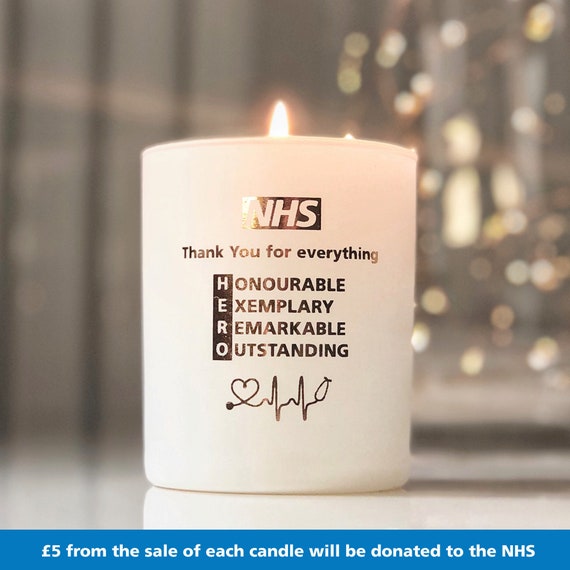 NHS HERO Thank You Candle NHS Memorable Gift Candle Etsy UK