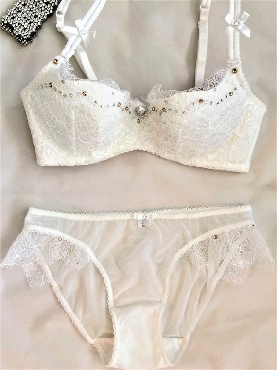 white bra and pants set