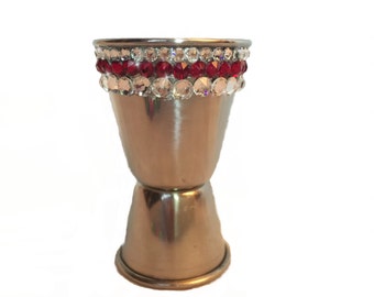 Swarovski Crystal Encrusted Stainless Steel Cocktail Jigger Shot Glass