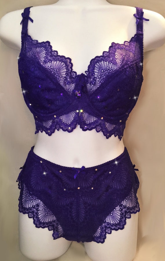 cobalt blue bra and panty set