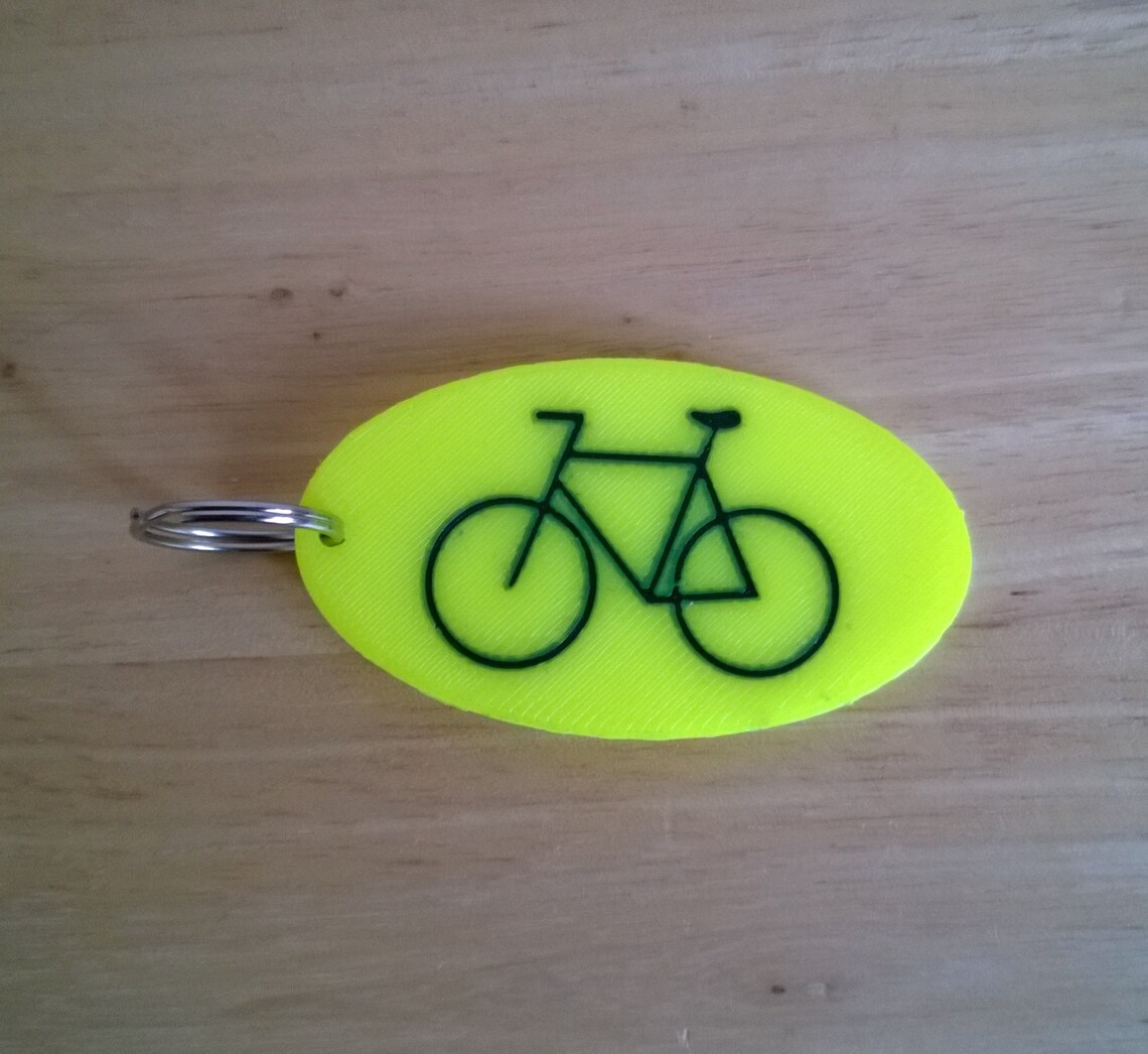Bicycle Lovers Key Ring Bike Lock Key Chain Bright Yellow Etsy