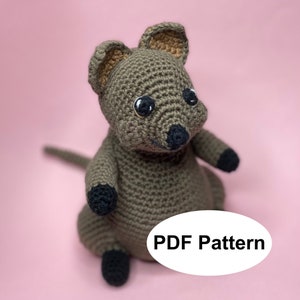 PATTERN, Quentin the Quokka, Amigurumi Plush Crochet Pattern in PDF format, printer-friendly