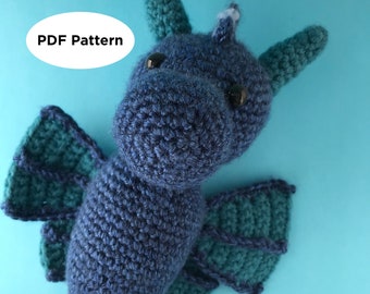PATTERN, Sandy the Sea Dragon, Amigurumi Plush Crochet Pattern in PDF format, printer-friendly