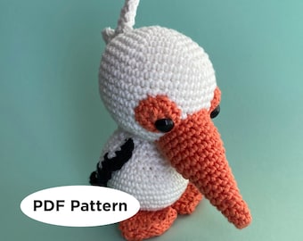 PATTERN, Percy the Pelican, Amigurumi Plush Crochet Pattern in PDF format, printer-friendly