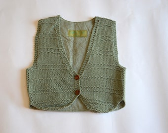 Gilet tricoté à la main pour enfants | Gilet tricoté en fil de coton pour enfants