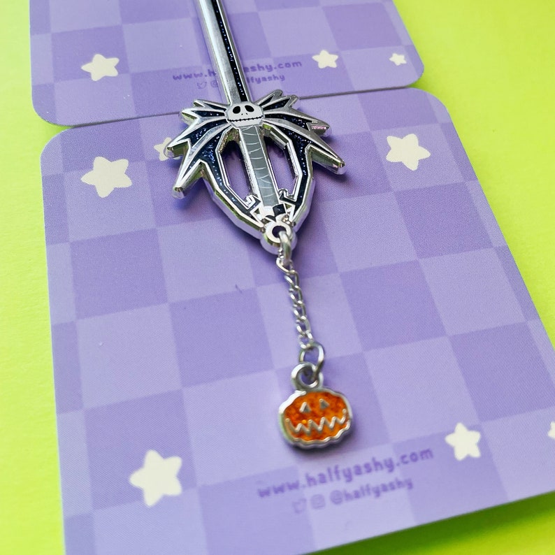Kingdom Hearts Halloween Town Pumpkinhead Keyblade Enamel Pin Etsy
