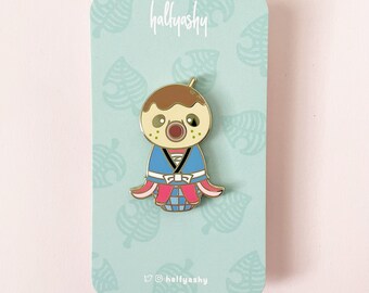 Kokeshi ACNH Tako Octopus Islander Zucker Enamel Pin