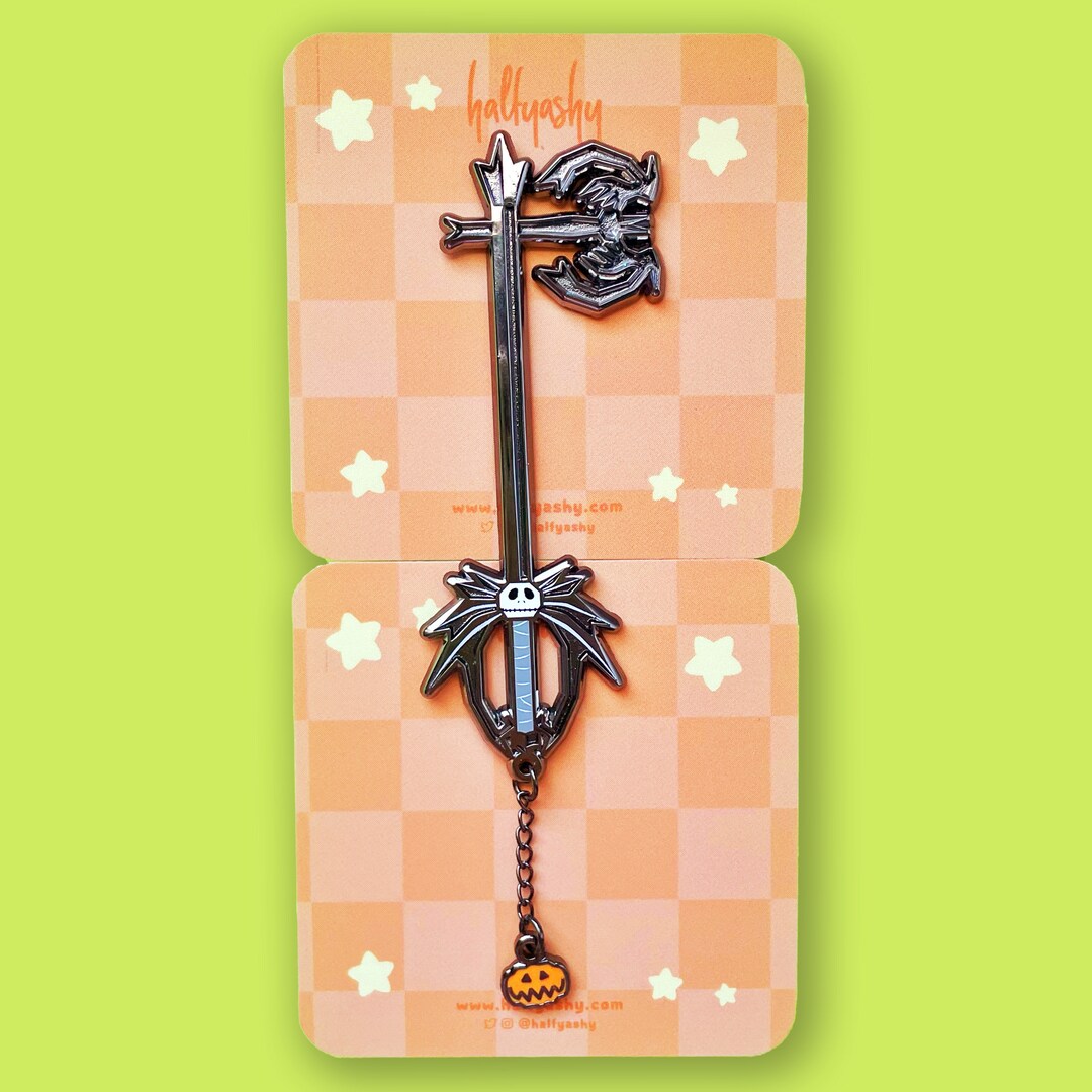 Kingdom Hearts Halloween Town Pumpkinhead Keyblade black Nickel Enamel
