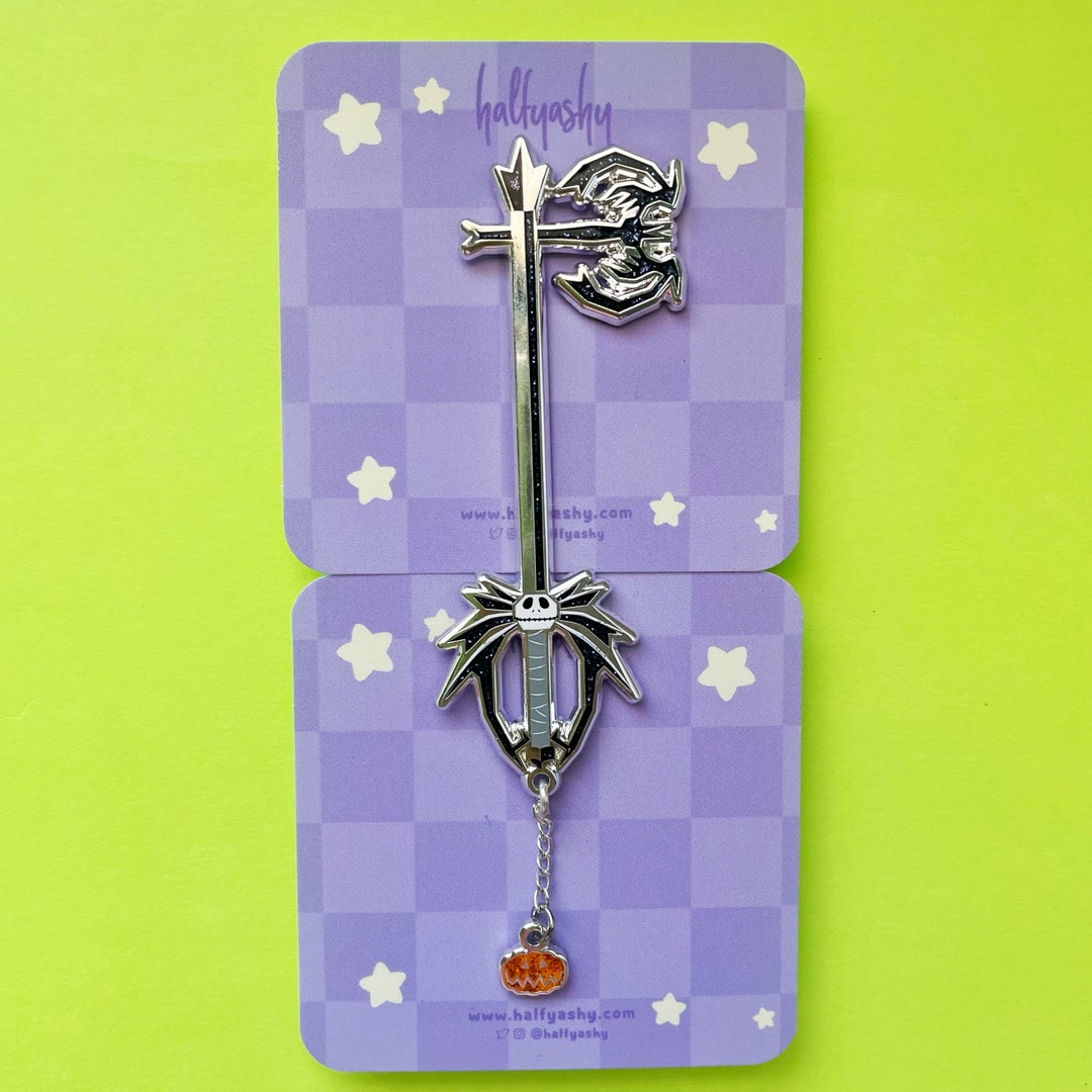 Kingdom Hearts Halloween Town Pumpkinhead Keyblade Enamel Pin Etsy