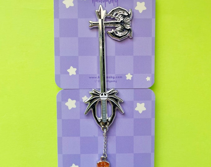 Kingdom Hearts Halloween Town Pumpkinhead Keyblade Enamel Pin Etsy