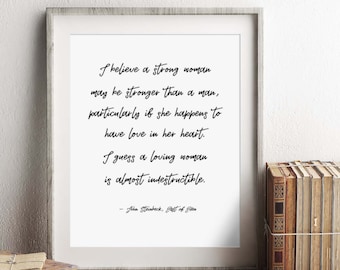 John Steinbeck, East of Eden, Reading Nook Decor, Book Nook, Book Quote Posters, Steinbeck Print, Strong Woman Poster, Booklovers Gift