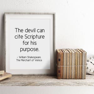 Shakespeare Quote Print, Book Quotes, Merchant of Venice, Literature Quote, Literature Print, English Teacher Gift, Literature Teacher Gift image 1