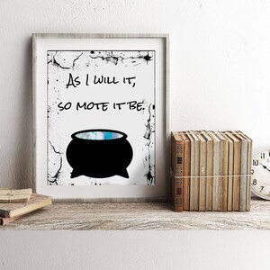 So Mote It Be, Witch Print, Wiccan Prayer, Spell Decor, Occult Print, Wall Art, Witch Home Decor, Magical Cauldron Print, Halloween Print