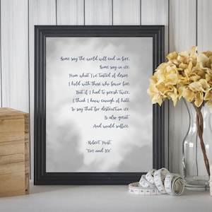 Robert Frost, Fire and Ice Print, Robert Frost Poem, Robert Frost Print, Fire and Ice, Robert Frost Quotes, Frost Poem, Literary Prints
