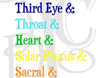 Chakras SVG PNG files, Seven Chakra Digital Files, Holistic Printable Files, Crown Third Eye Throat Heart Solar Plexus Sacral Root