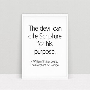 Shakespeare Quote Print, Book Quotes, Merchant of Venice, Literature Quote, Literature Print, English Teacher Gift, Literature Teacher Gift image 3