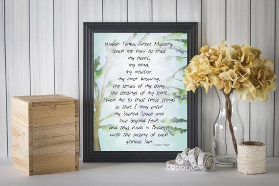Lakota Prayer Native American Decor Native American Prayer Etsy