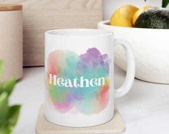 Heiden Keramik Becher, lustige heidnische Kaffeetasse, Hexerei Teebecher, Wicca Trinkgefäß, Okkultes, lustiges Geschenk, Atheist, Agnostiker, witchy Geschenk