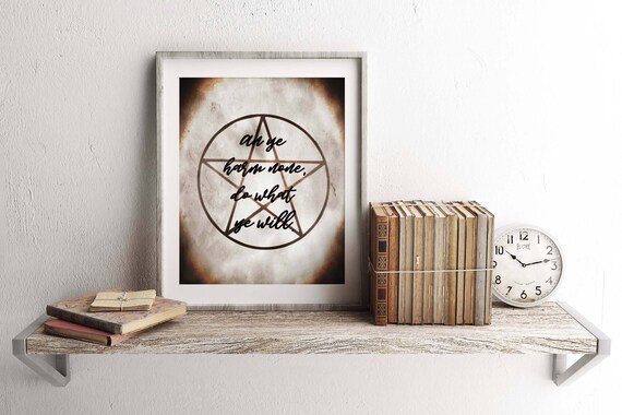 Wiccan Home Decor Witch Home Decor Pentacle Print Witch Art Etsy
