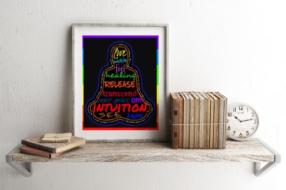 Meditation Print, Meditation Gift, Meditation Art, Meditation Decor, Meditation Artwork, Chakra Art Print, Meditation Room Art Decor