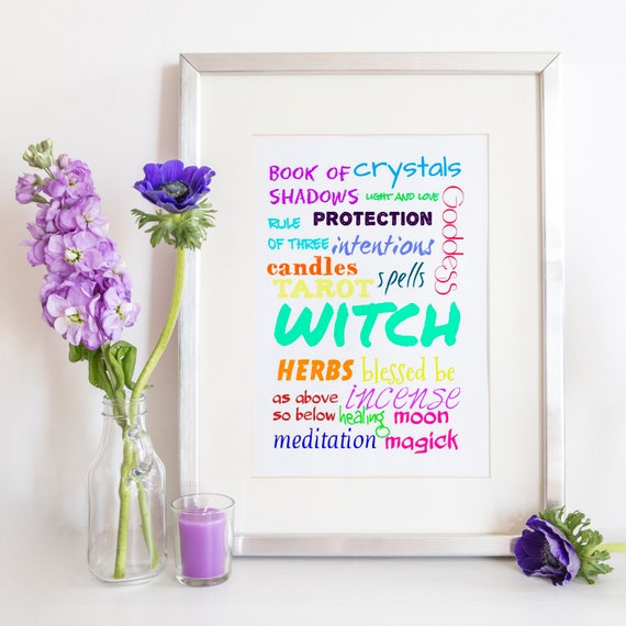 White Witch Decor Pagan Art Print Pagan Witch Spiritual Witch Witchcraft Decor Witchcraft Print Occult Witch Decor Occult Art Print - 