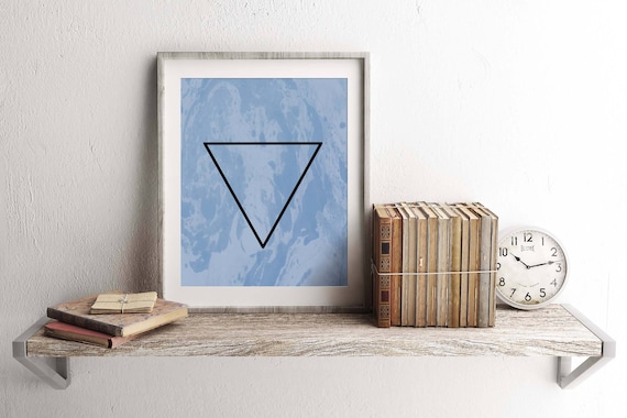 Water Element Print, Water Signs Zodiac, Elemental Magic, Metaphysical Decor, Pisces, Scorpio, Cancer, Water Alchemy Symbol, Magic Decor