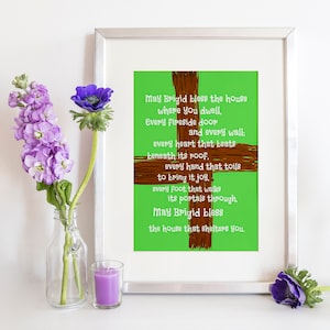Irish Blessing Print, St Brigid Cross, Goddess Brigid Print, St Brigid House Blessing, St Brigit Cross, St Brigit Print, Brigid Cross Print