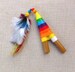 Beautiful Rainbow Kuripe, colourful blow pipe for Amazonian Rapé medicine, shamanic snuff applicator 