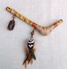 Rustic WARRIOR Tepi with ancient Viking RUNES; a pipe for Rapé medicine, shamanic snuff applicator with big grounding crystal and feathers 