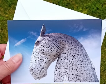FALKIRK KELPIE card. Falkirk Kelpies greetings card, photography card, blank greetings card, Free UK delivery