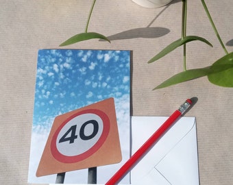 40th birthday card, 40 card, occasion card, fortieth, for him, for her, for them, unusual card, different card for 40th.