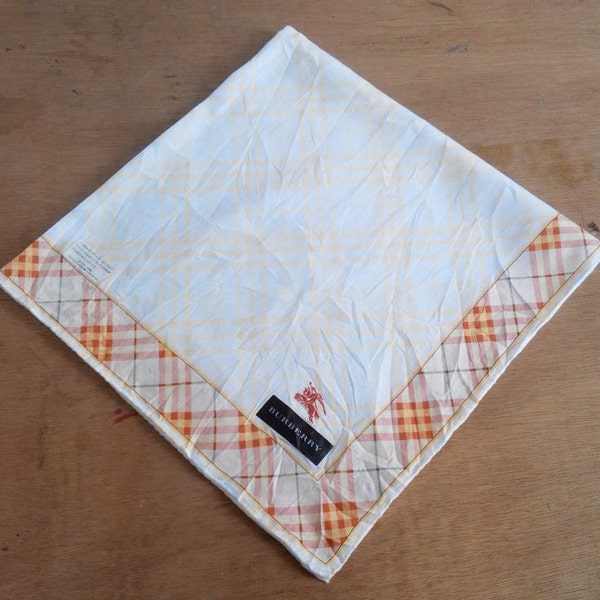 Burberry Mini Scarf Bandana Pocket Square Woman Handkerchief Authentic Vintage