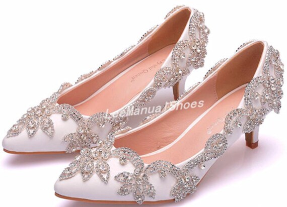 white rhinestone shoes