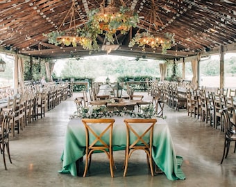 Green Ombre Linen Tablecloth – Wedding Table Decor