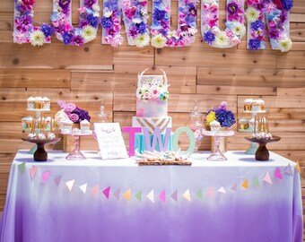 Purple Ombre Linen - ultra violet table - Purple Tablecloth - Purple Birthday - Purple Wedding - Purple Ombre - Mermaid Birthday - Ombre